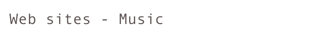 Web sites - Music