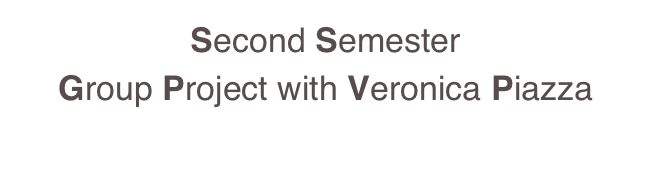 Second Semester
Group Project with Veronica Piazza 
